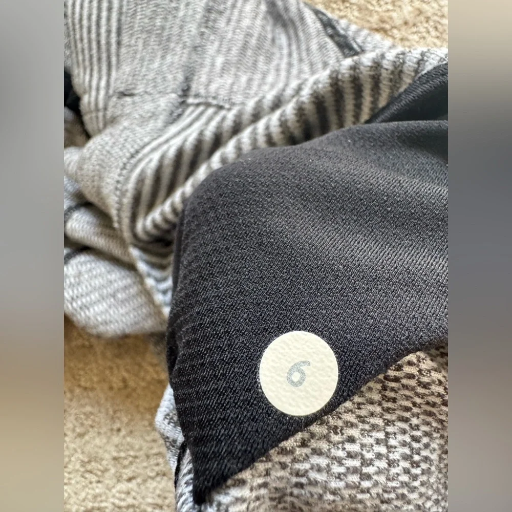 Lululemon Base Runner Pant Mini Check Pique White Heathered Black Jogger